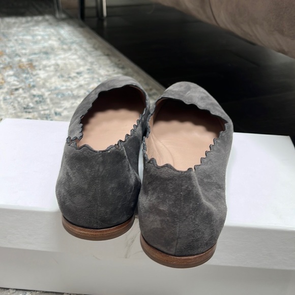 Chloé gray velvet flats with ruffle edges - Picture 5 of 5